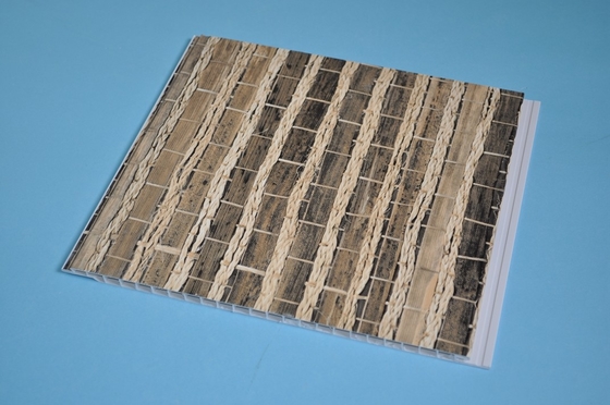 Waterproof PVC Ceiling Panel Butir Kayu Alami Mudah Dipotong / Dibor / Dipaku